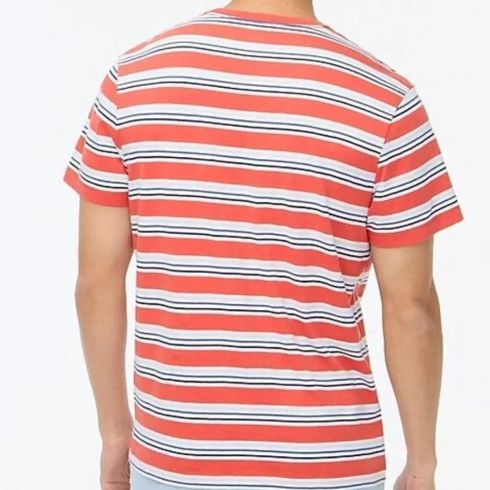 J Crew Men's Striped‎ Tee Orange XXL